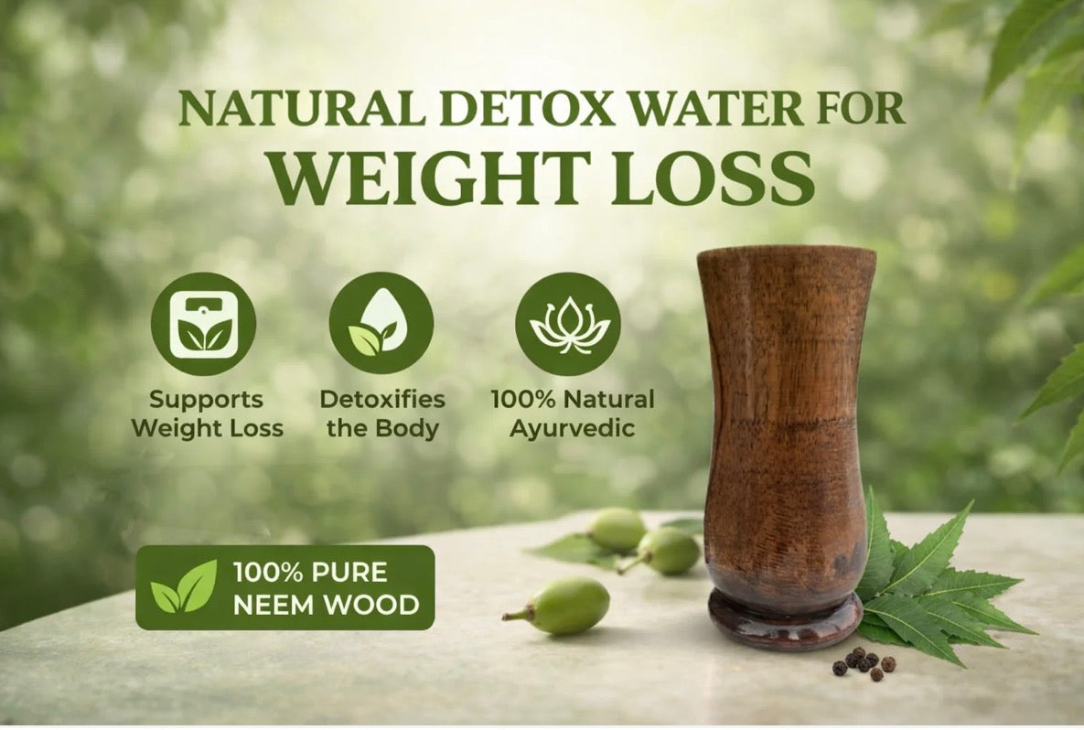 Neem Weight Loss and Body Detox Wooden Water Glass