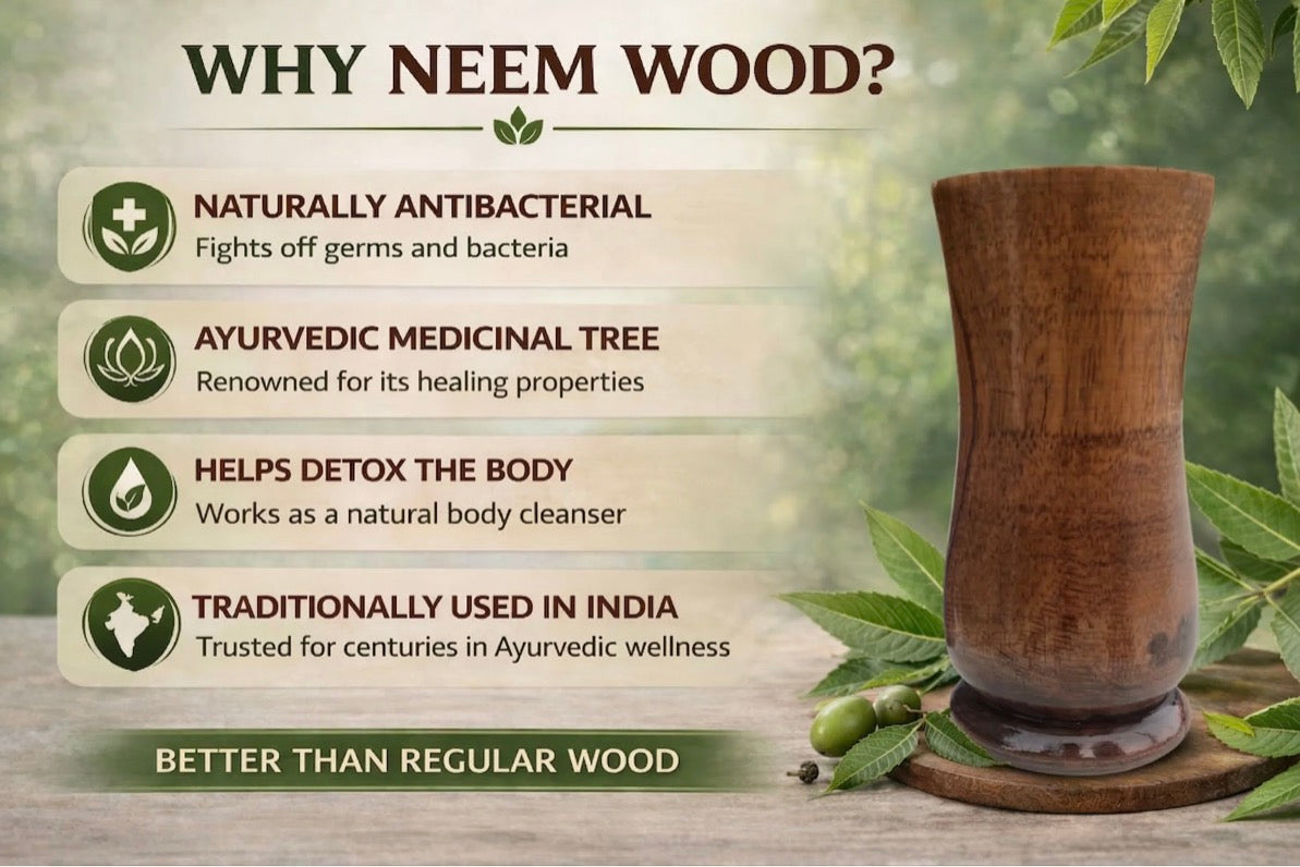 Neem Weight Loss and Body Detox Wooden Water Glass
