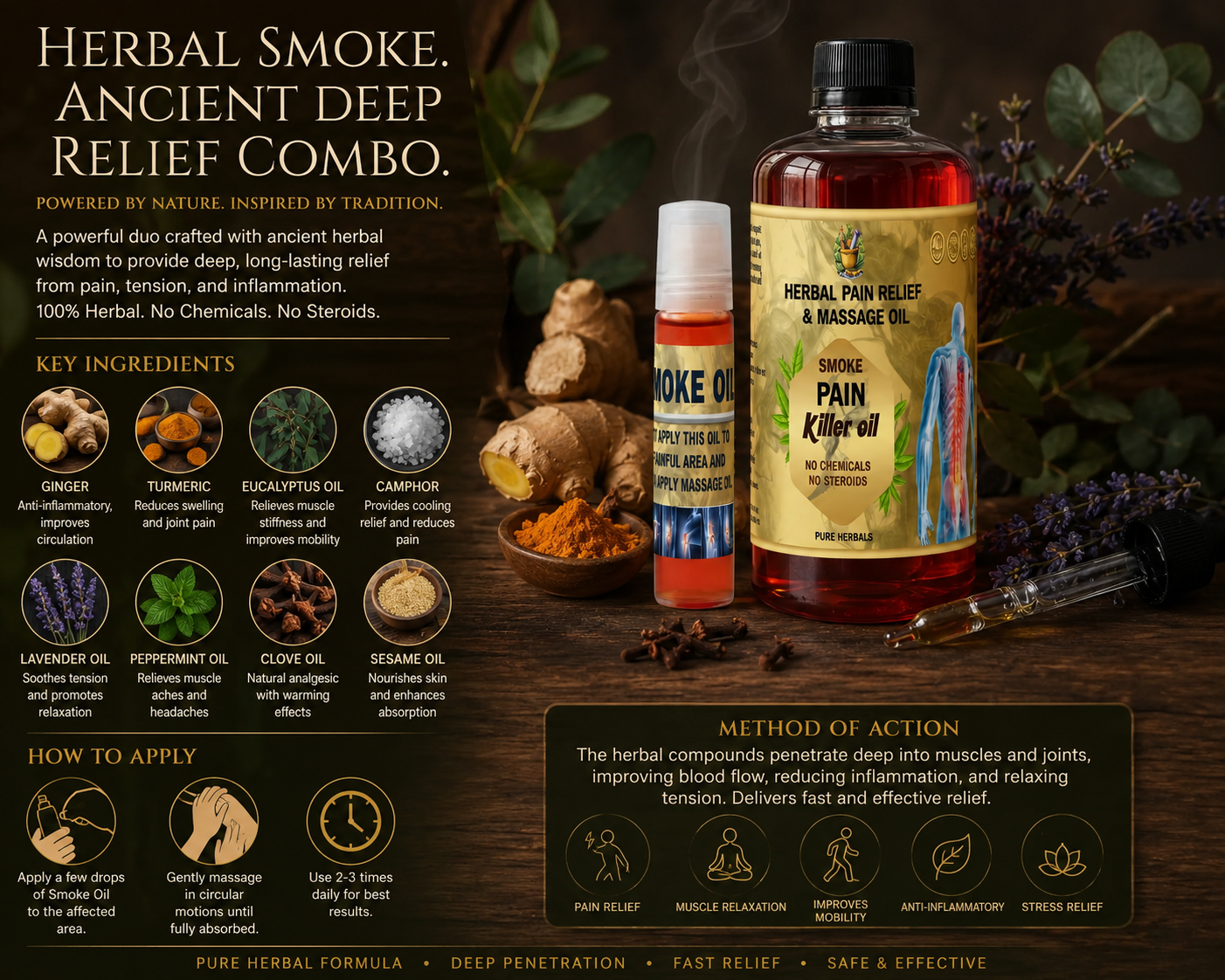 Smoke Pain Relief & Massage Oil 🌿