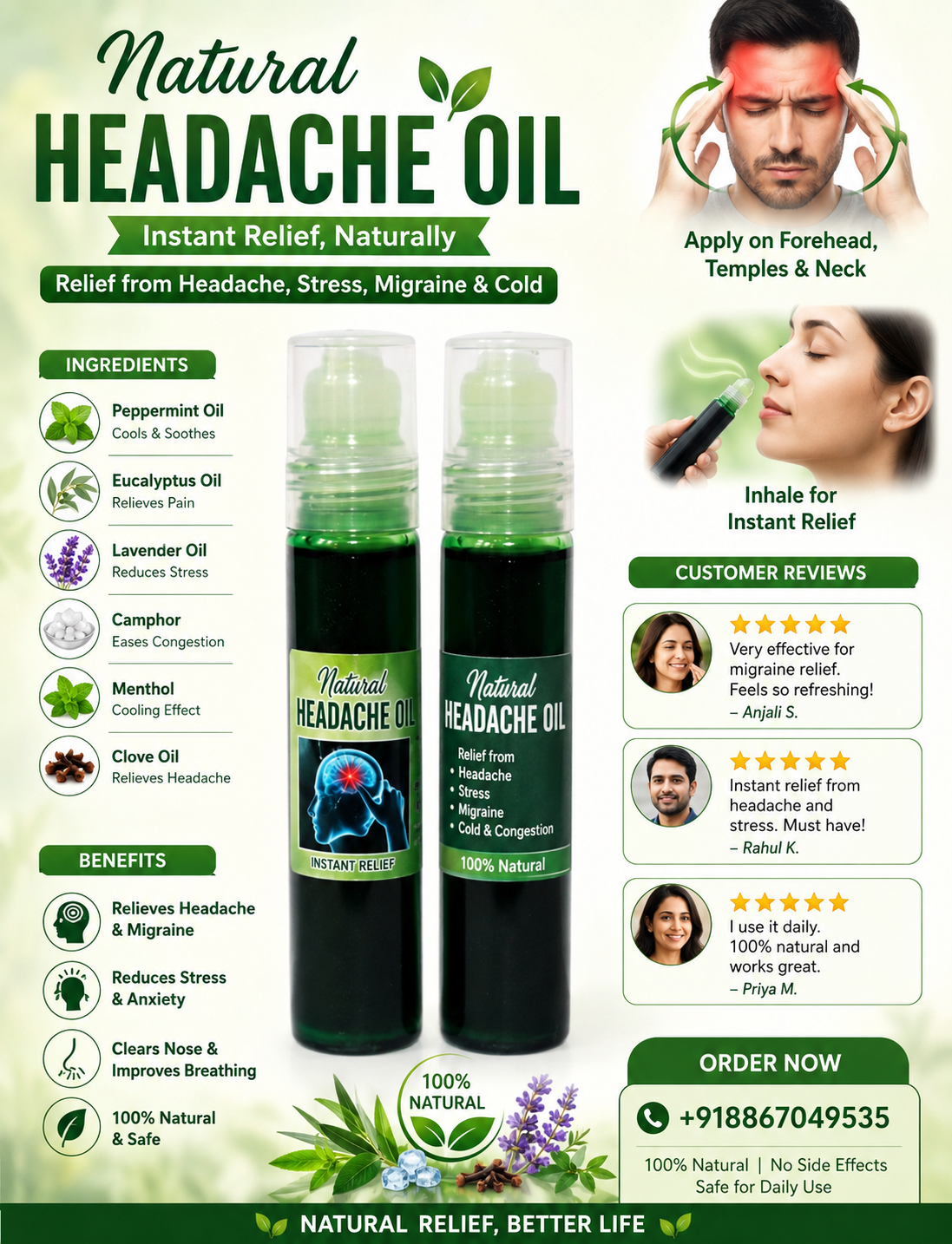Headache Relief Oil Roll-On